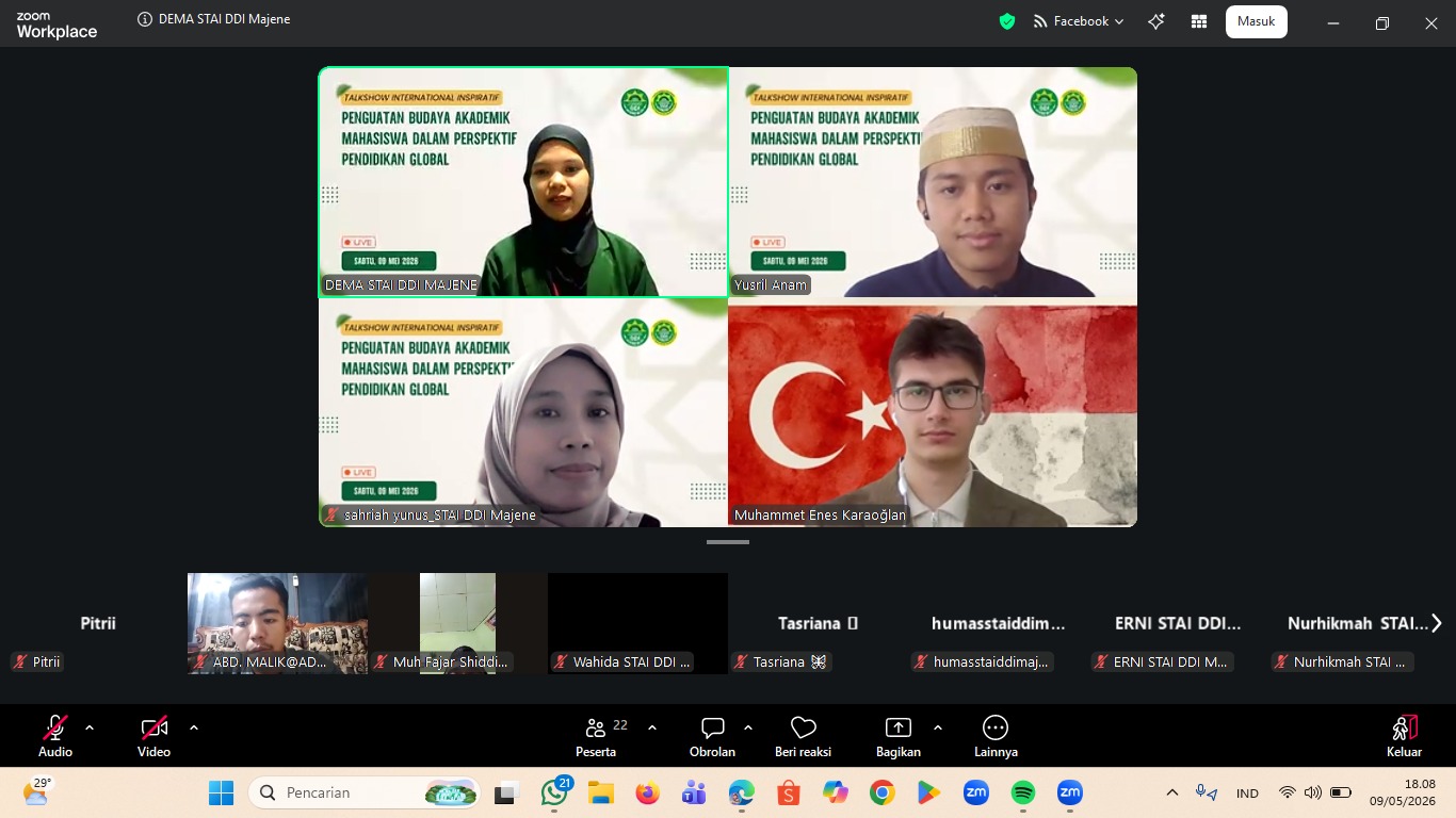 MEMBANGUN GENERASI AKADEMIK BERKELAS DUNIA: STAI DDI MAJENE GELAR TALKSHOW INSPIRATIF INTERNASIONAL